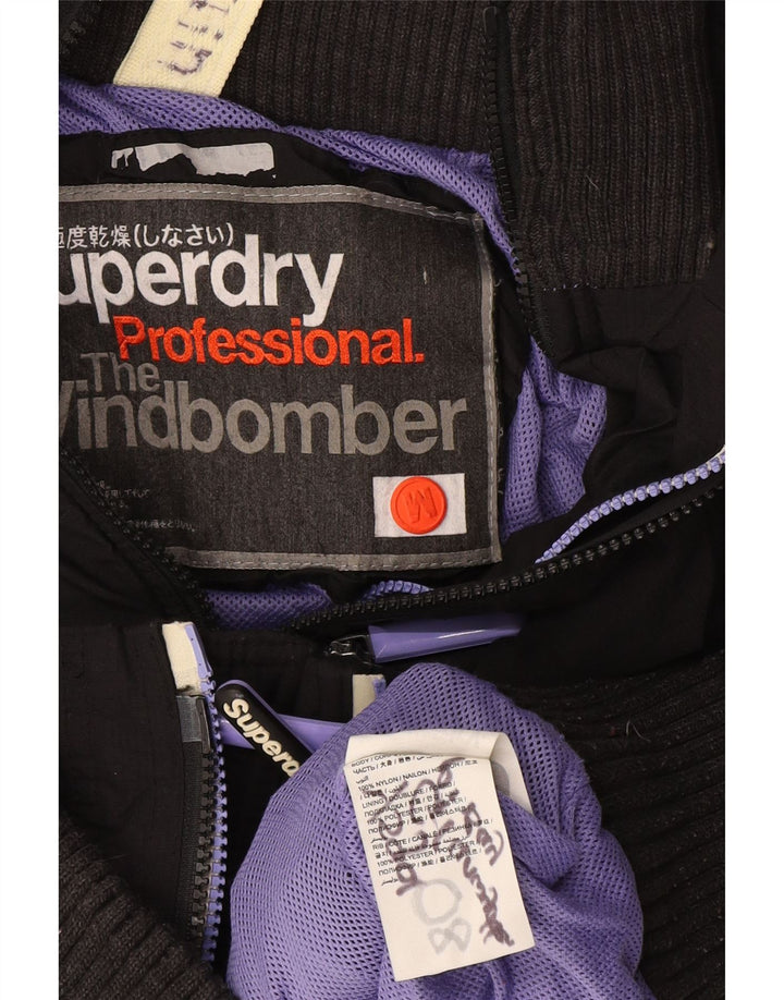 Jachetă de vânt cu glugă The Windbomber Superdry pentru femei UK 12, gri mediu