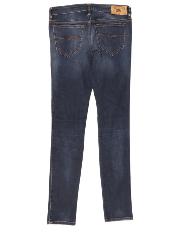 Jeans skinny super subțiri pentru femei Diesel Skinzee cu talie joasă W28 L30 bleumarin