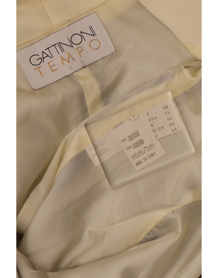 Gattinoni jachetă pentru femei cu mâneci 3/4 și 1 nasture, IT 48 XL, albastru geometric