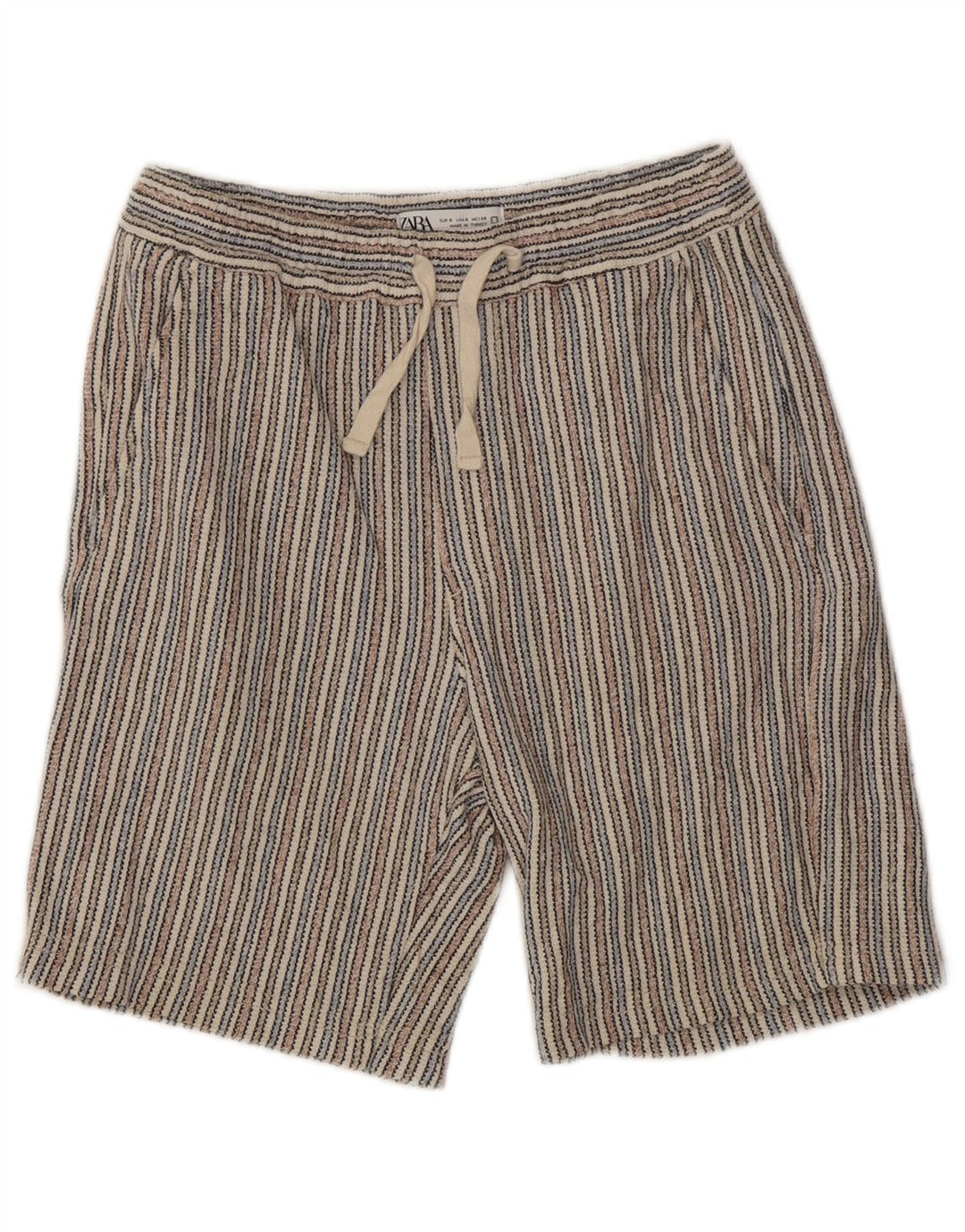 Pantaloni scurti chino pentru femei Zara mici W30, bumbac cu dungi multicolore