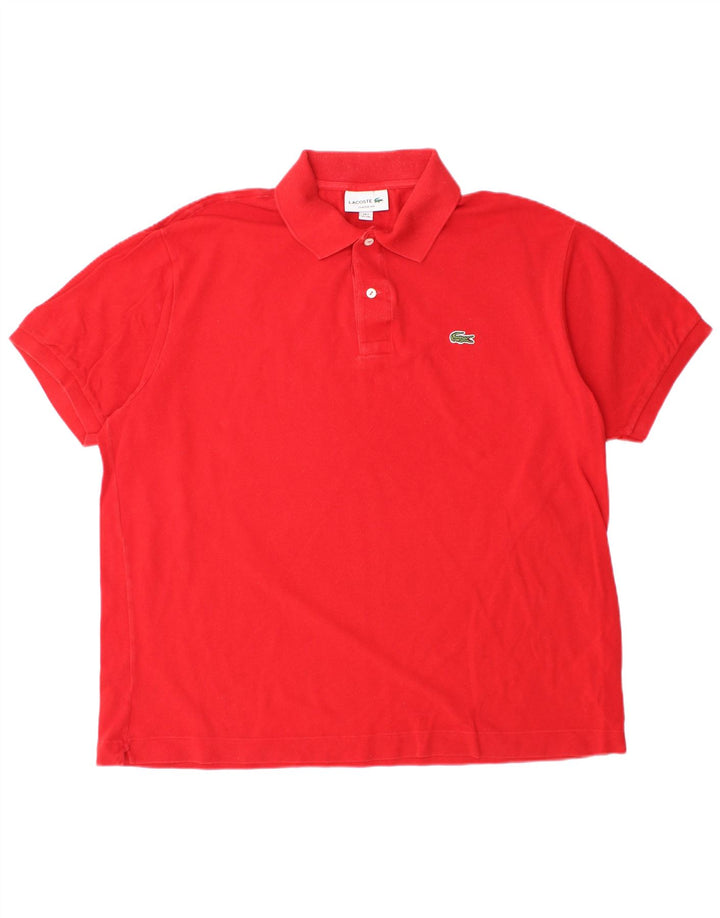 Tricou polo LACOSTE pentru bărbați, cu tăiere clasică, mărimea 7 2XL bumbac roșu