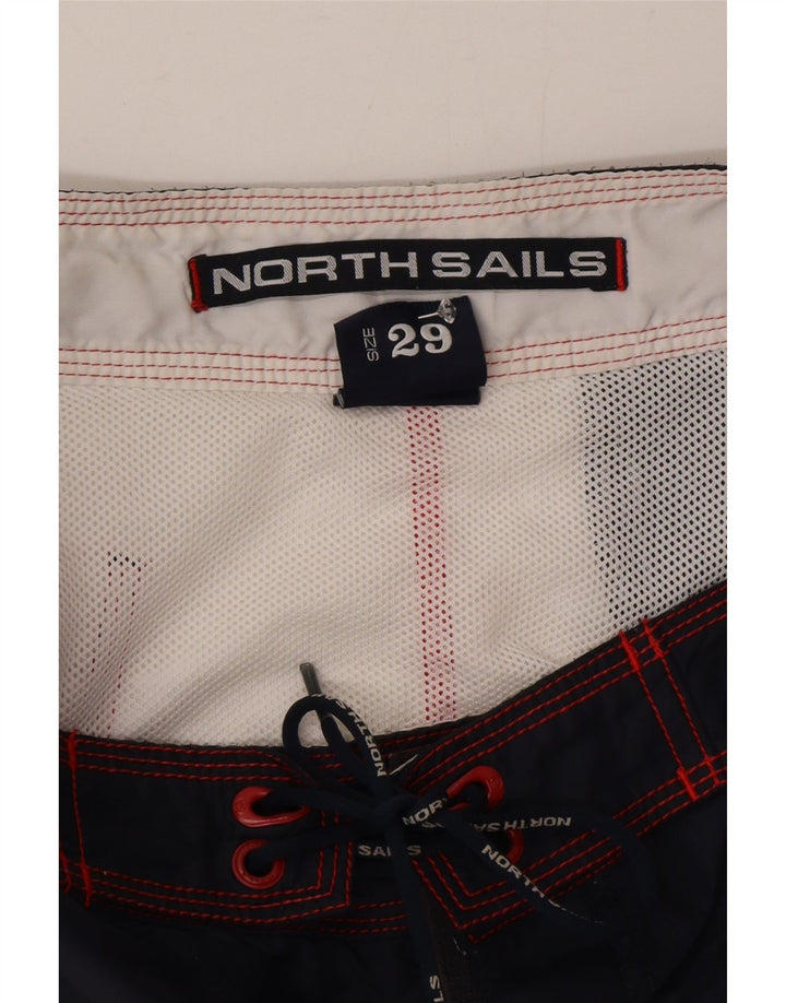 Pantaloni scurți de înot North Sails pentru bărbați, roșii mici, poliamidă color bloc