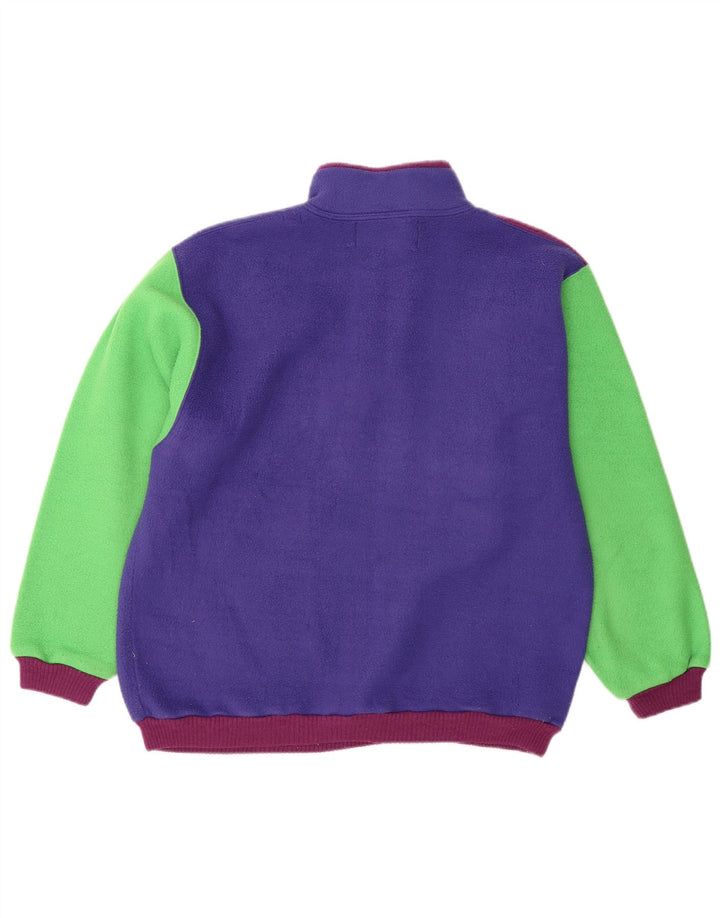 Pulover vintage pentru bărbați, cu gât cu nasturi, fleece, mic, multicolor