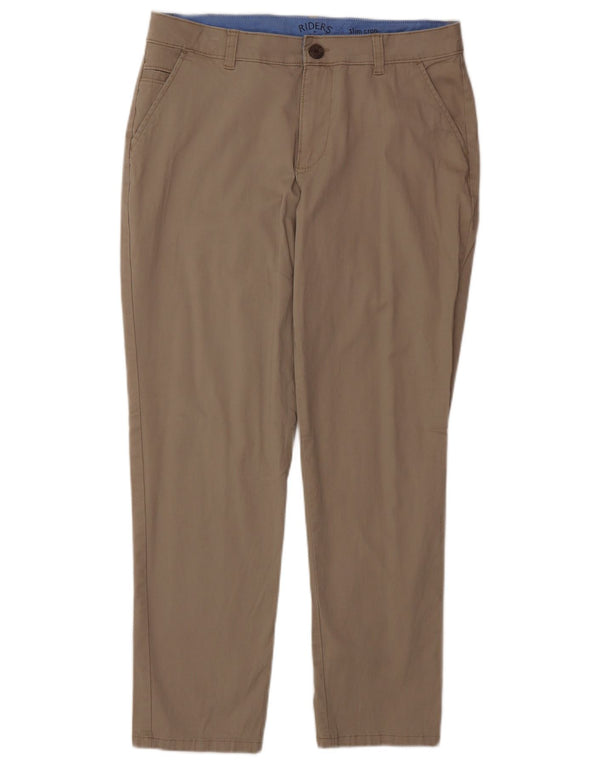 Pantaloni chino pentru femei Lee Riders Slim Fit US 10 Large W32 L28 Bej Bumbac