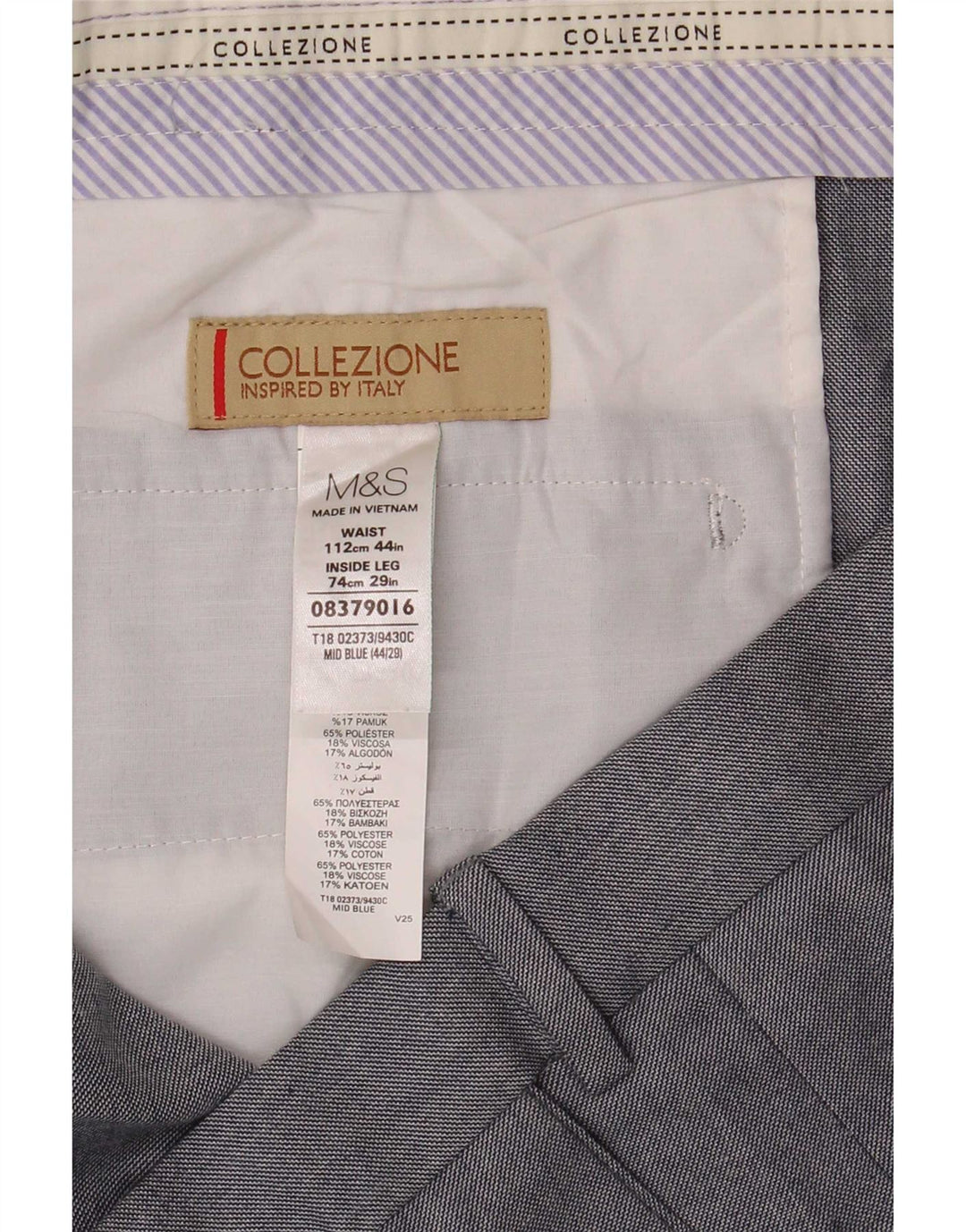 Pantaloni chino drepți pentru bărbați Marks & Spencer L44 L29 poliester gri