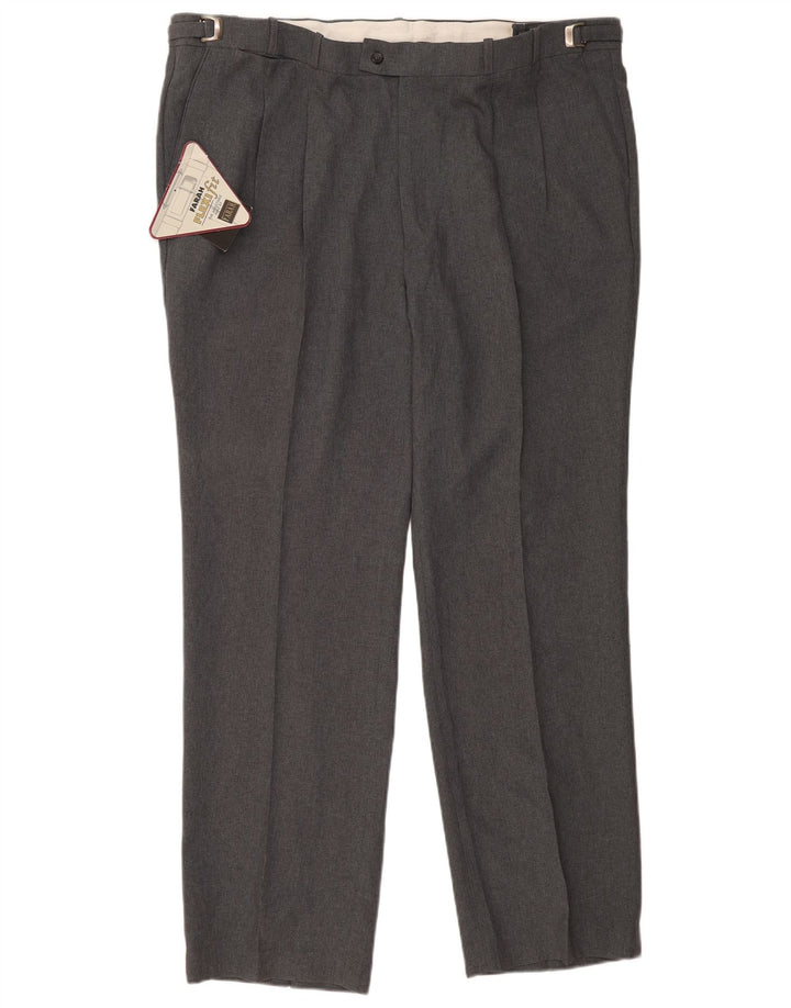 Pantaloni de costum pentru bărbați Farah L46 L33 poliester gri