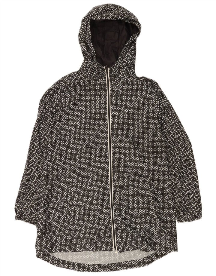 Pelenă de ploaie cu glugă pentru femei Marks & Spencer UK 14 Medium Black Geometric