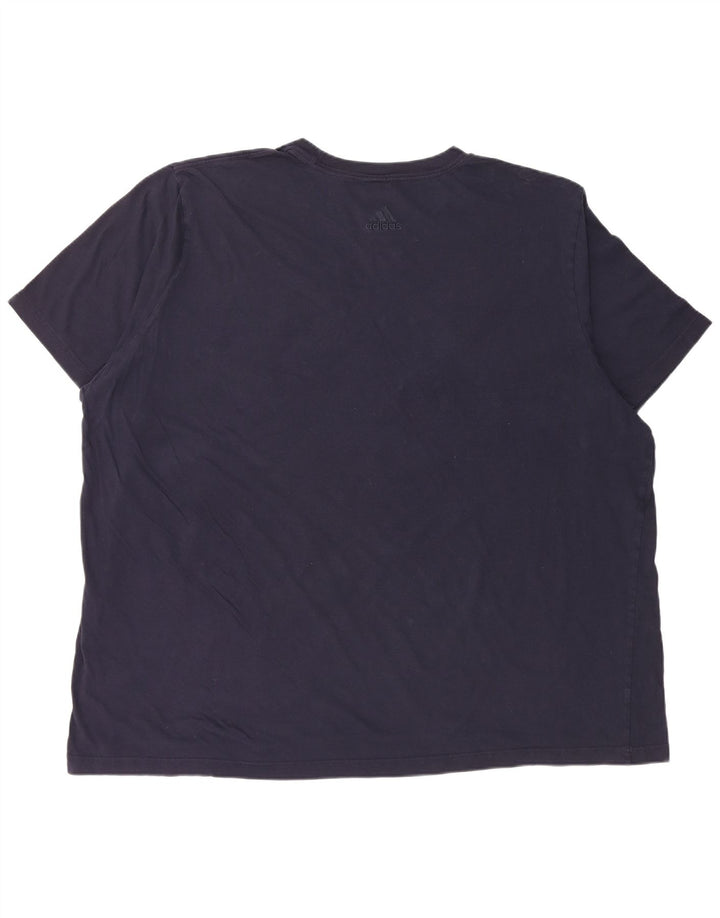 Tricou grafic pentru bărbați ADIDAS Top 3XL bumbac bleumarin