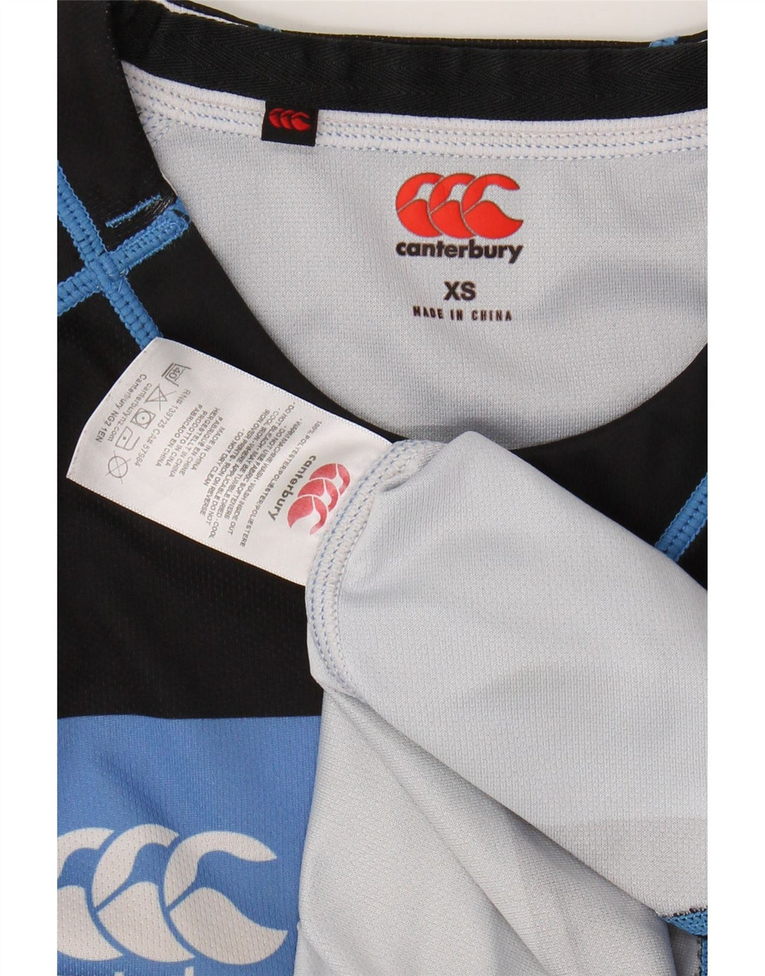 CANTERBURY tricou bărbați Top XS poliester cu dungi albastre