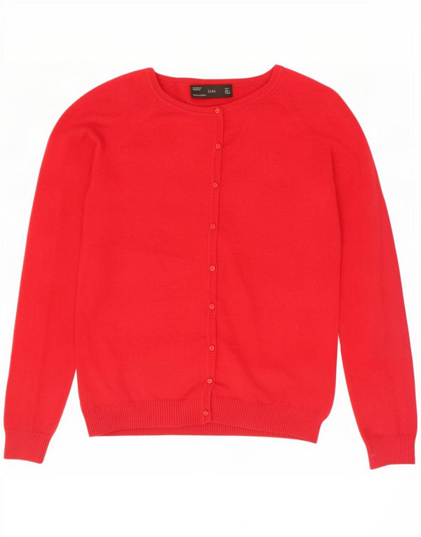 Pulover cardigan pentru femei Zara UK 14 mare, roșu, bumbac