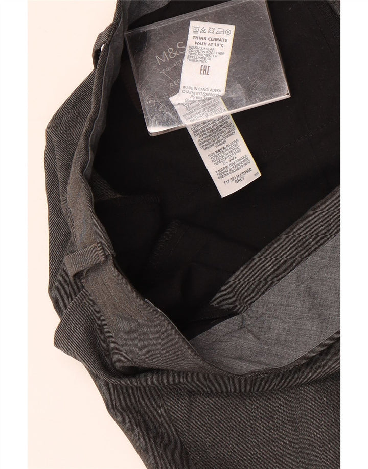 MARKS & SPENCER Pantaloni drepți pentru bărbați L42 L31 Poliester gri