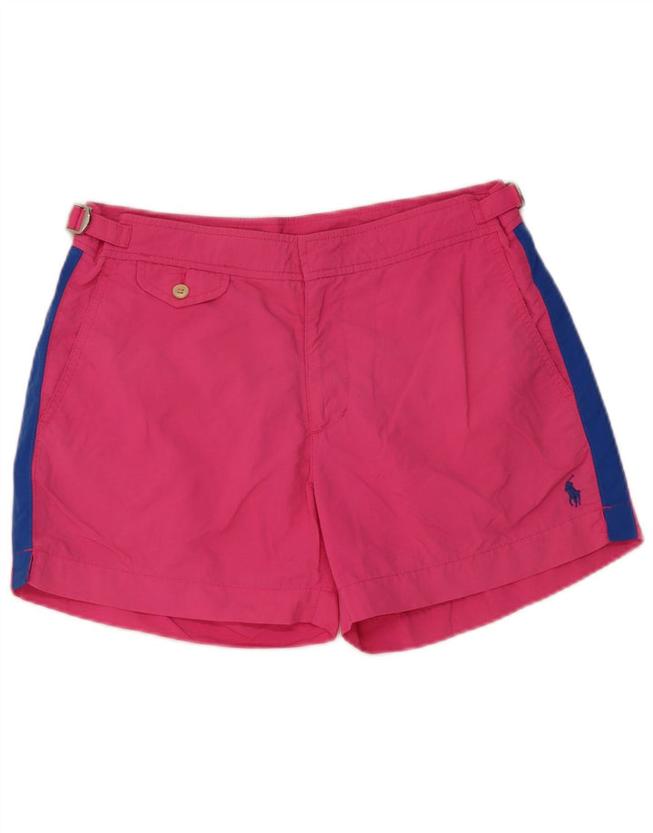 POLO RALPH LAUREN Pantaloni scurți de baie pentru femei UK 14 Medium Pink Colorblock