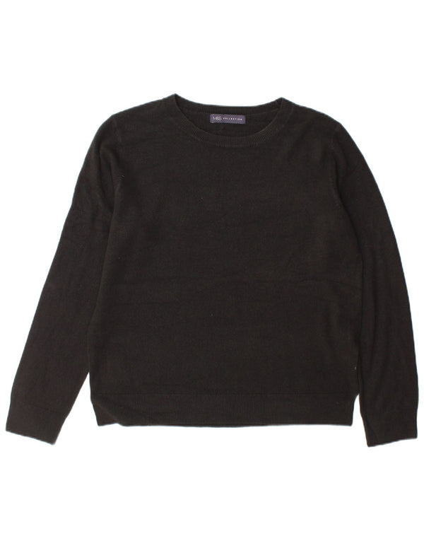 Pulover pentru femei Marks & Spencer cu decolteu triplu UK 14 Medium Negru Acrilic