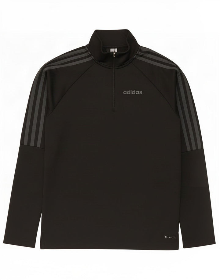 Adidas pentru bărbați Climalite Zip Neck Pullover Trening Top Mic Negru Poliester