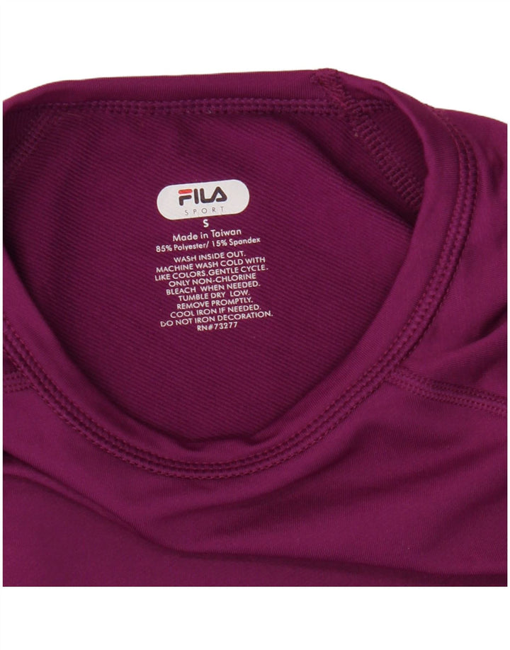 Top grafic pentru femei Fila cu mânecă lungă UK 10 Poliester violet mic