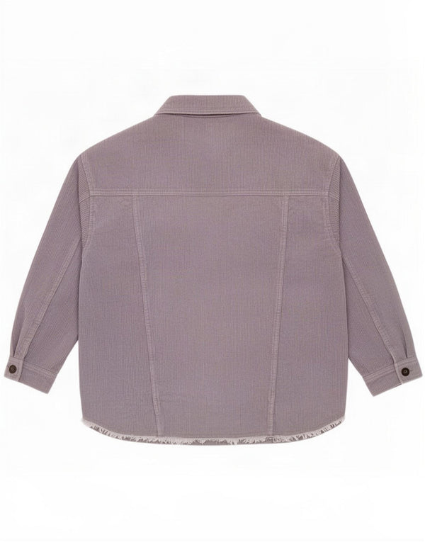 Zara Womens Oversized Corduroy Jacket UK 6 XS Purple Bumbac