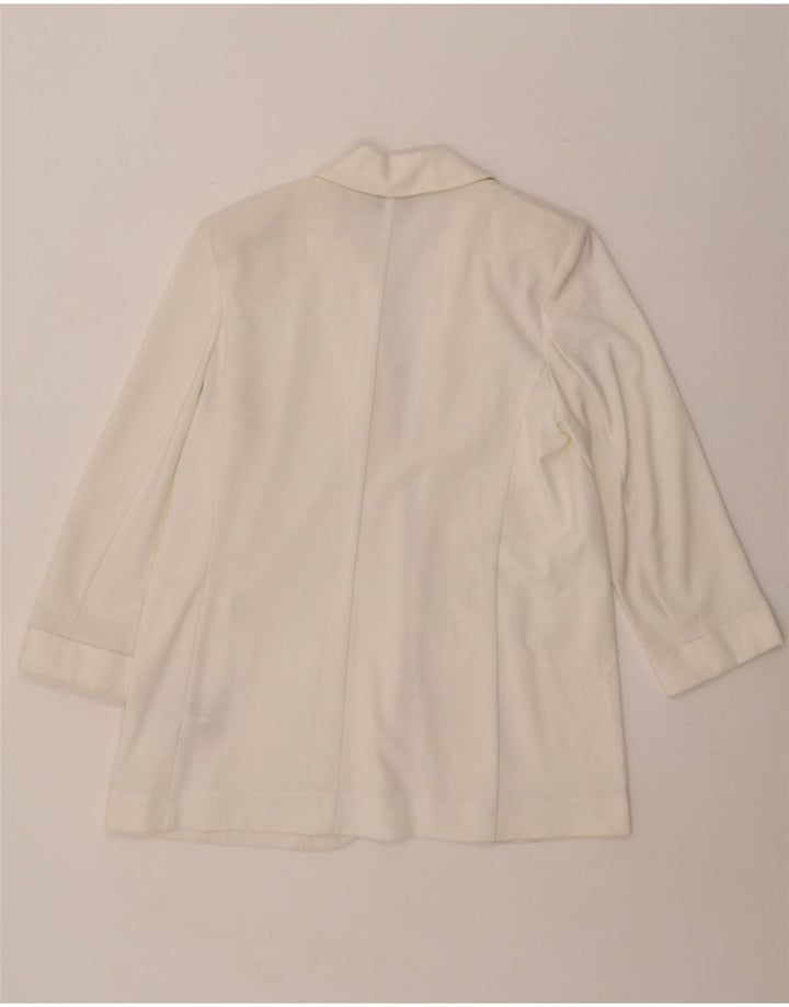 MARKS & SPENCER Jachetă pentru femei cu mâneci 3/4 deschise, UK 12 Medium White