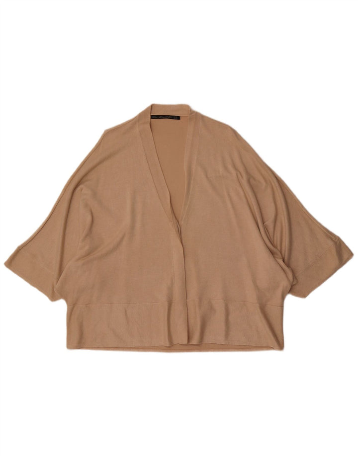 Pulover cardigan deschis supradimensionat pentru femei Zara UK 14 Bej mediu