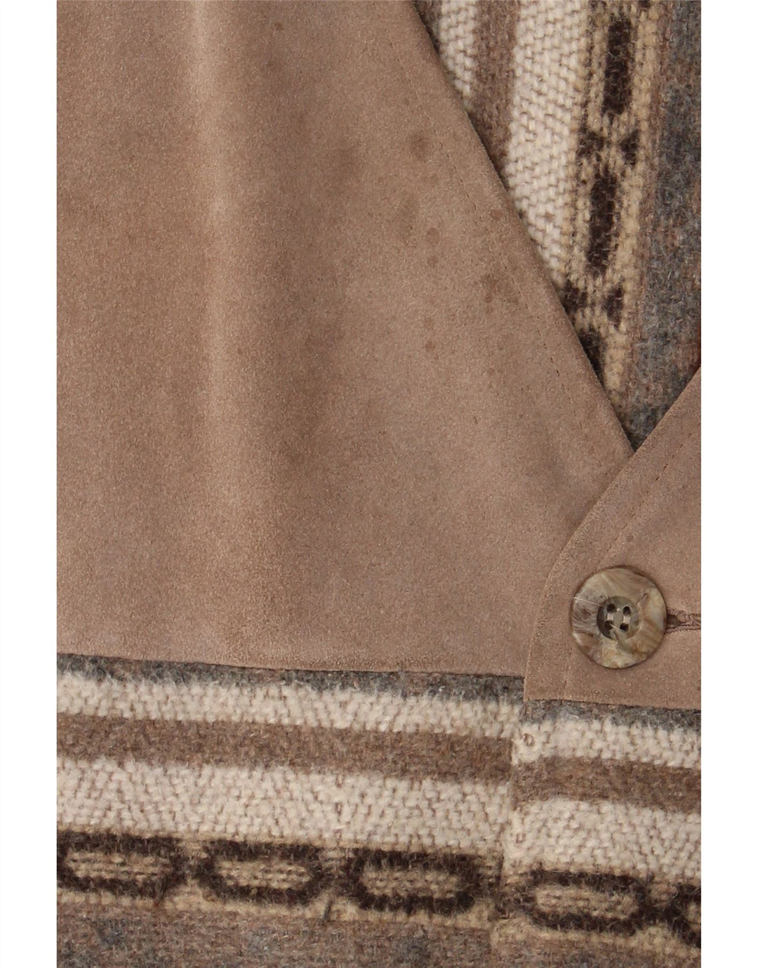 Gilet vintage pentru bărbați, UK 38, lână geometrică, gri mediu