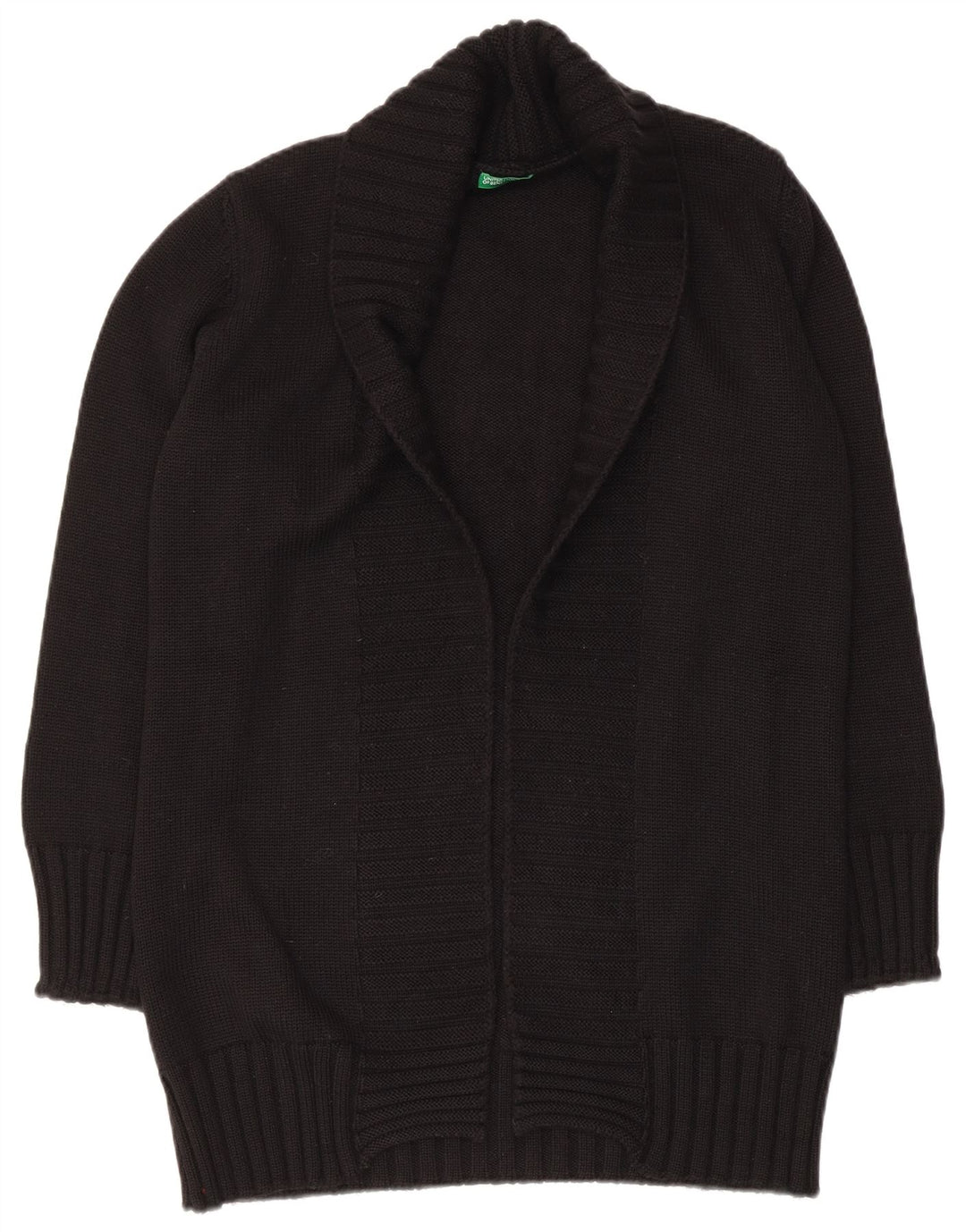 Pulover cardigan deschis pentru femei Benetton UK 12 Medium Black
