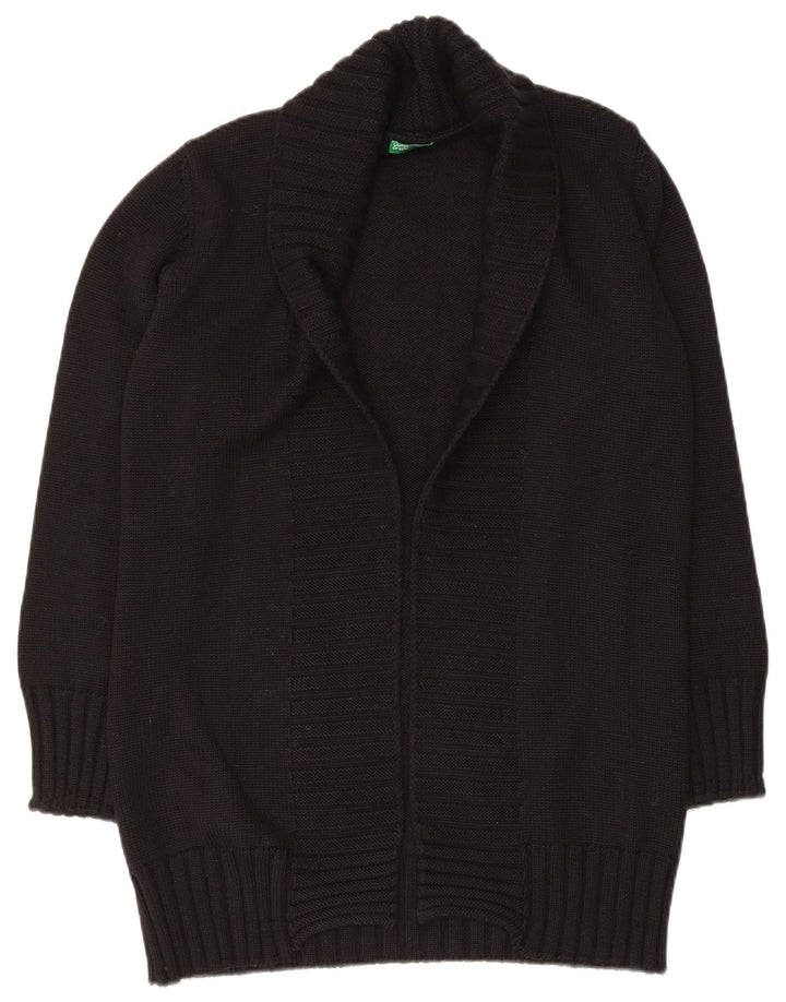 Pulover cardigan deschis pentru femei Benetton UK 12 Medium Black