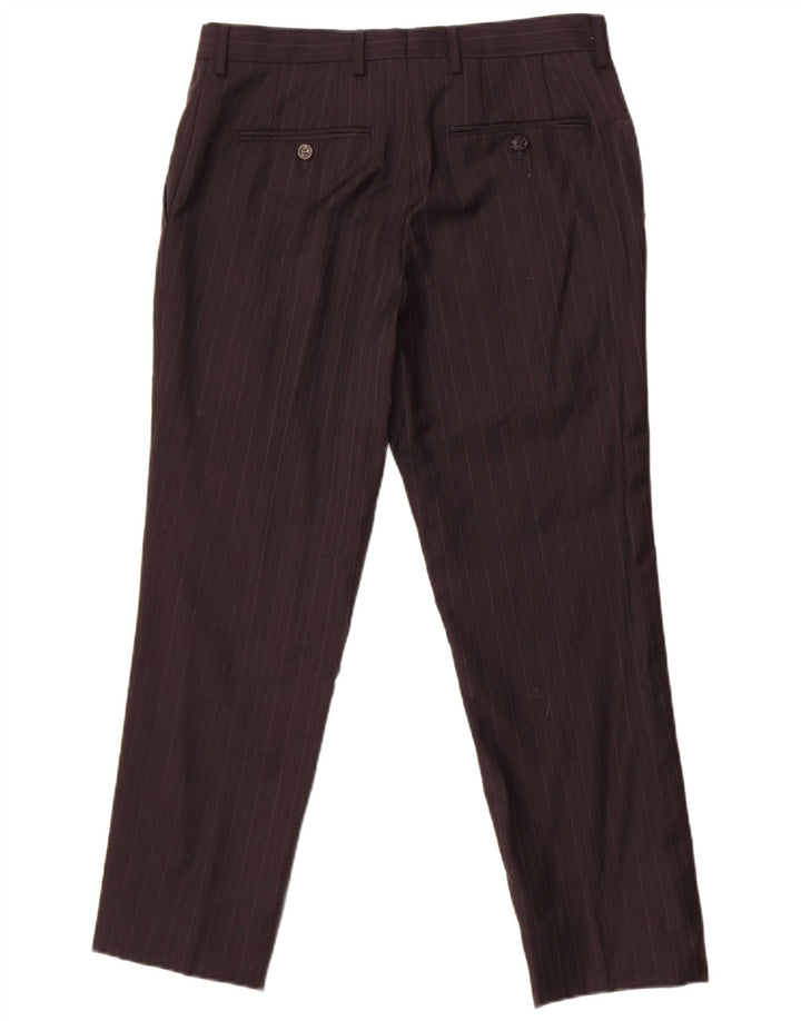 Pantaloni de costum drepți pentru bărbați Zara EU 40 Mediu L32 L27 Negru cu dungi