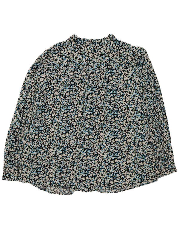 Bluză cămașă cu mânecă lungă pentru femei Marks & Spencer UK 20 2XL Blue Floral