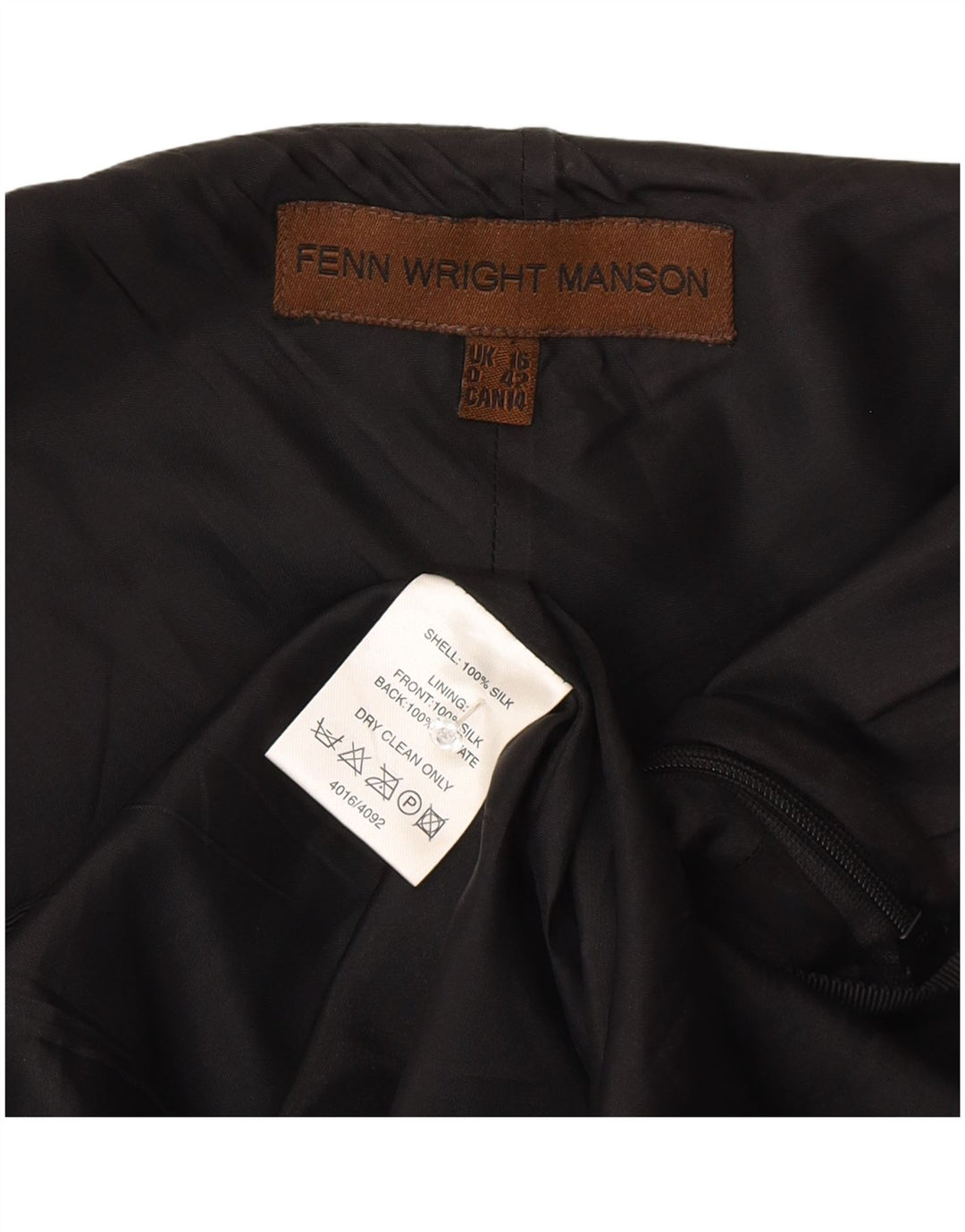 Fenn Wright Manson Rochie A-Line pentru femei UK 16 Mare Neagră Mătase