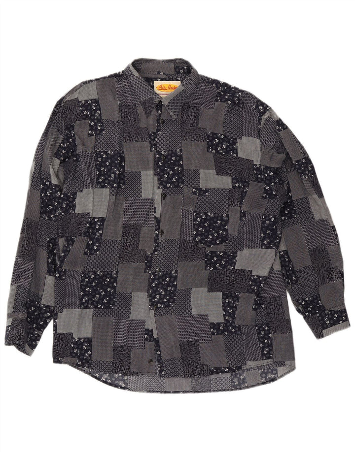 Cămașă Bărbați VINTAGE XL Negru Mozaic Viscoză