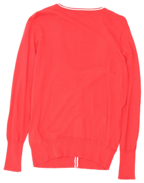 Pulover cardigan pentru femei Fred Perry UK 10 Bumbac roșu mic