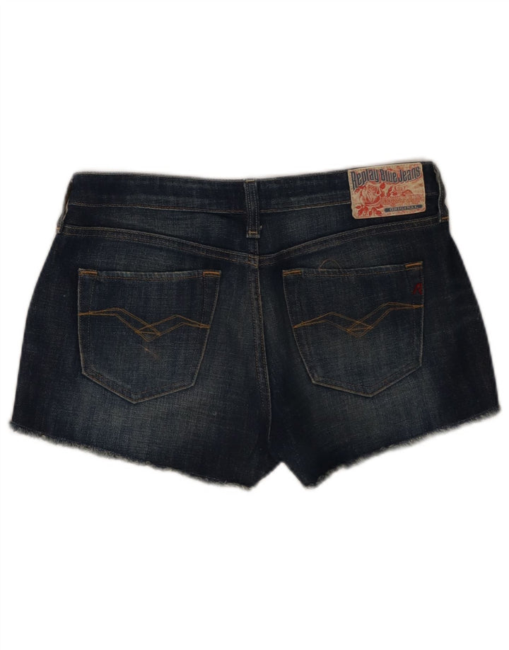 Pantaloni scurți din denim pentru femei Replay W28, bumbac albastru mediu