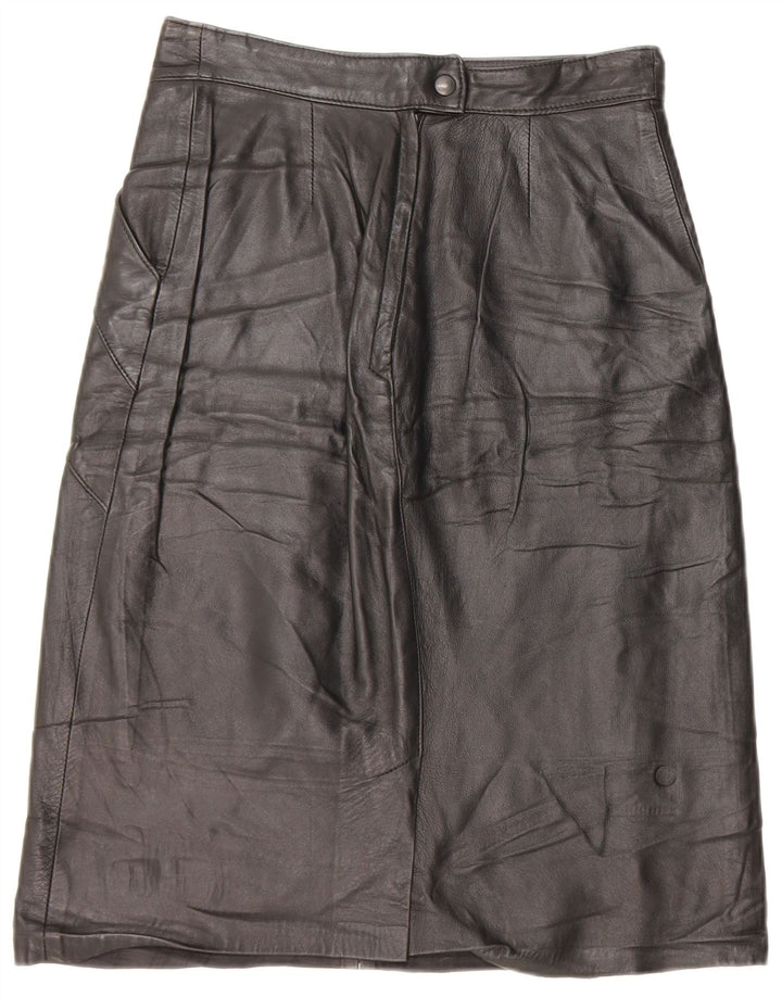 Fusta din piele vintage pentru femei IT 42 Medium W26 Piele neagră