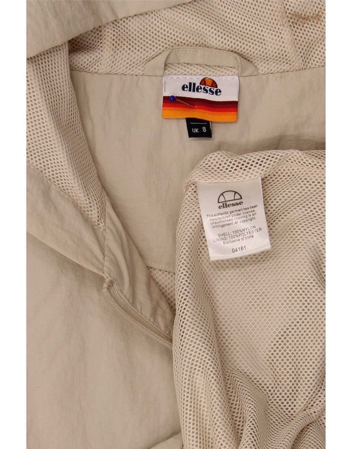 Jachetă de ploaie cu glugă supradimensionată pentru femei Ellesse UK 8, nailon, bej mic