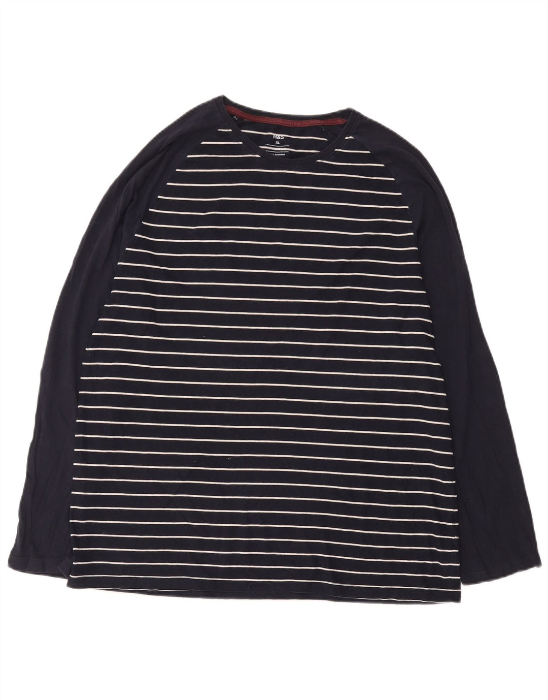 Bluză pentru bărbați Marks & Spencer cu mânecă lungă, XL, bleumarin, cu dungi
