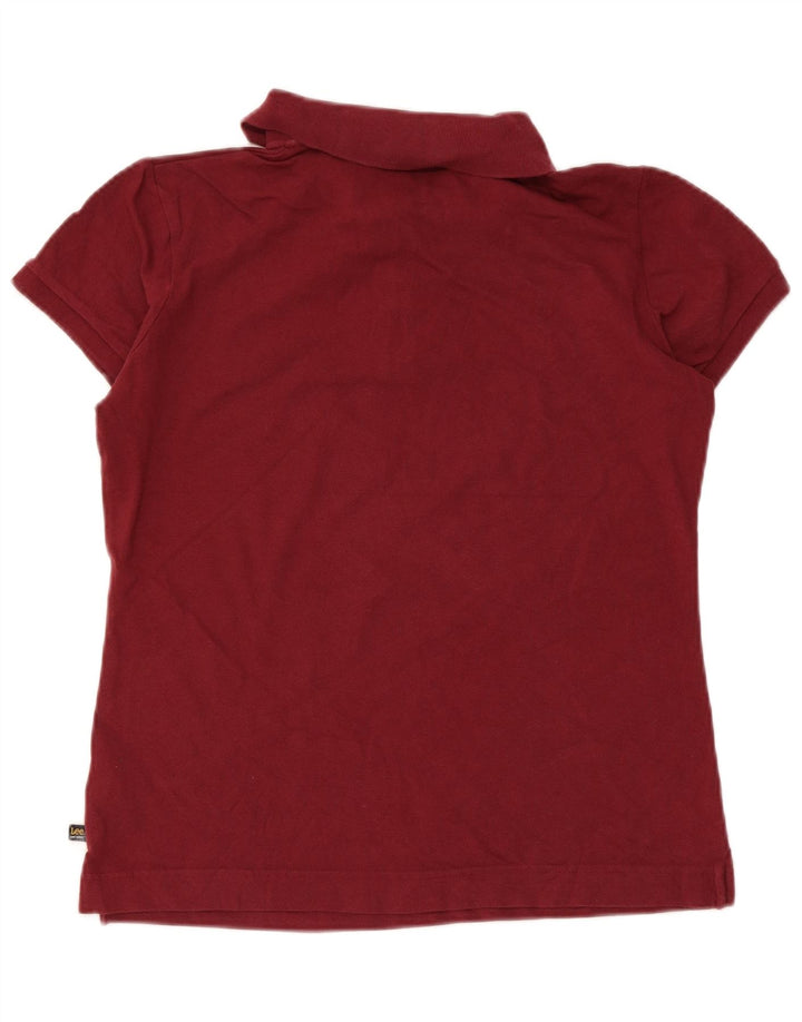 Tricou polo Lee pentru femei UK 18 XL bumbac burgundy