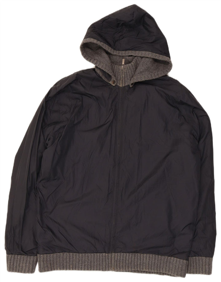 Jachetă reversibilă din tricot cu glugă pentru bărbați Massimo Dutti UK 42 XL gri