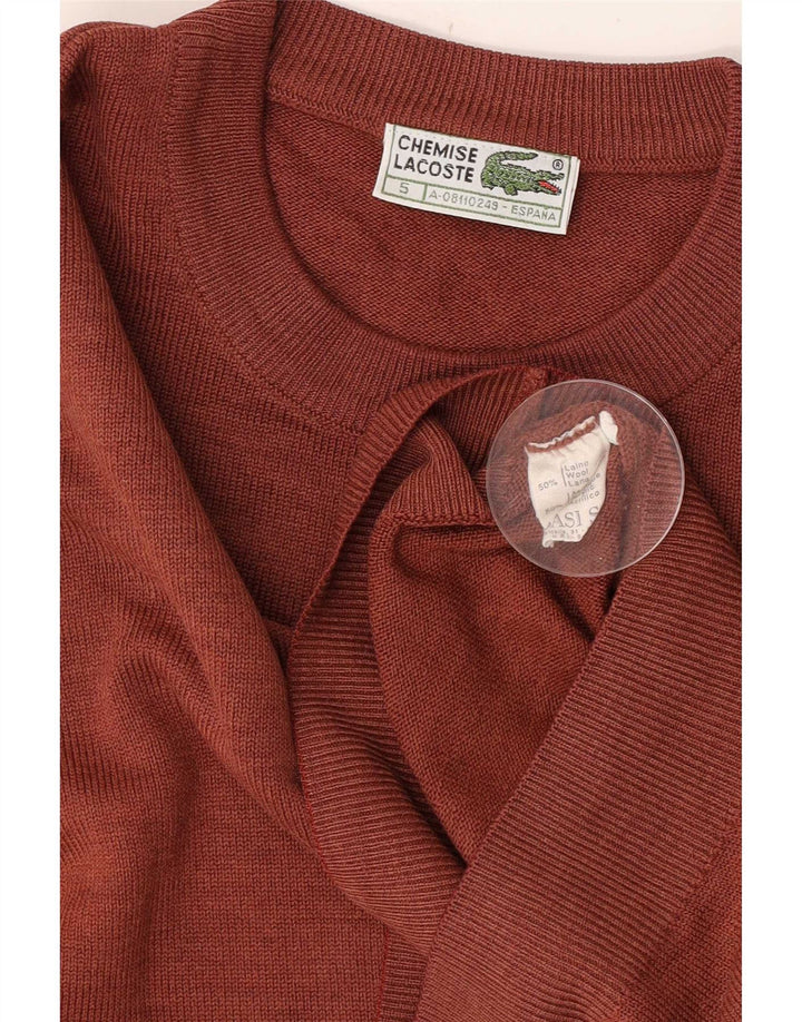 Pulover Lacoste pentru bărbați cu gâtul turnat, mărimea 5, lână maro mare