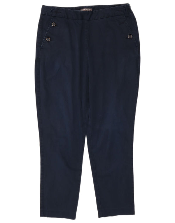 Laura Ashley Pantaloni casual subțiri pentru femei UK 12 Medium W32 L27 Bleumarin