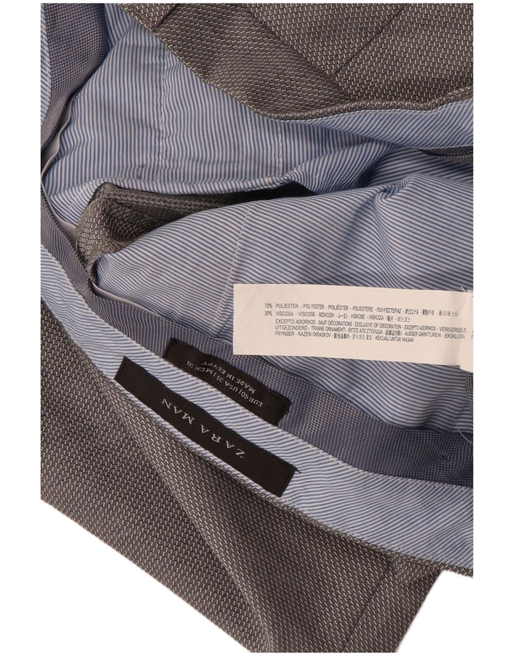 Pantaloni de costum slim pentru bărbați Zara EU 40 Mediu L31 L33 Poliester gri