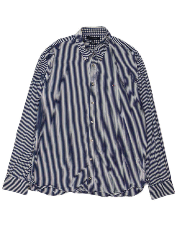Cămașă personalizată pentru bărbați Tommy Hilfiger, bumbac cu dungi albastre 2XL