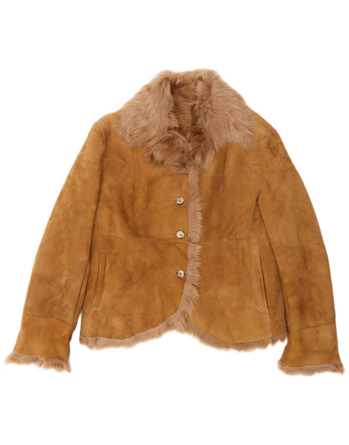 PAUL & SHARK Jachetă de piele intoarsa pentru femei UK 18 XL Bej