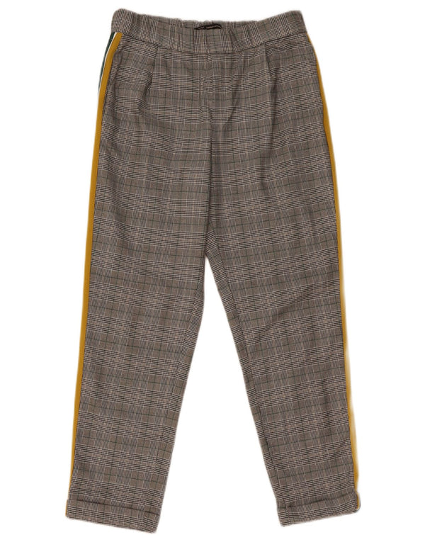 Pantaloni tăiați conici pentru femei Zara Mici L28 L25 Gri Houndstooth