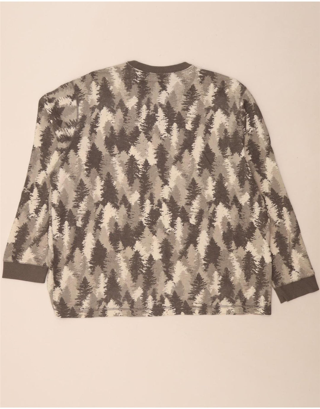 EDDIE BAUER Top cu mânecă lungă pentru bărbați cu model abstract, bumbac gri 2XL