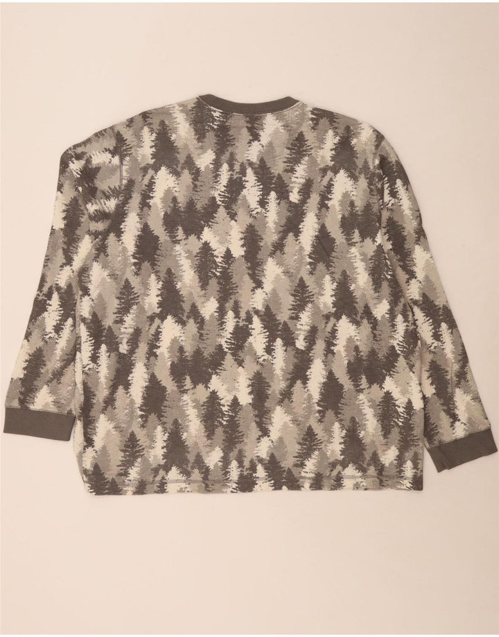 EDDIE BAUER Top cu mânecă lungă pentru bărbați cu model abstract, bumbac gri 2XL