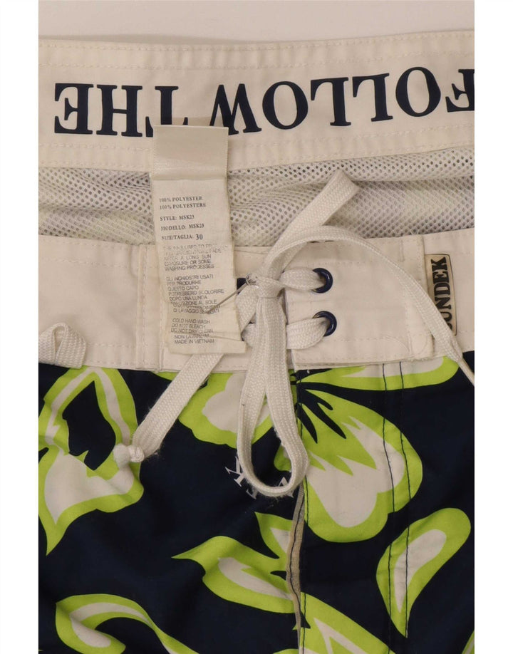Sundek Pantaloni scurți de înot cu grafică pentru bărbați, medii, albastru, poliester floral