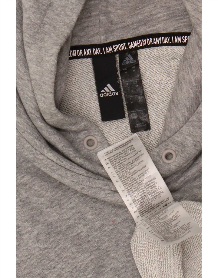 Pulover Adidas pentru bărbați, bumbac, gri mediu