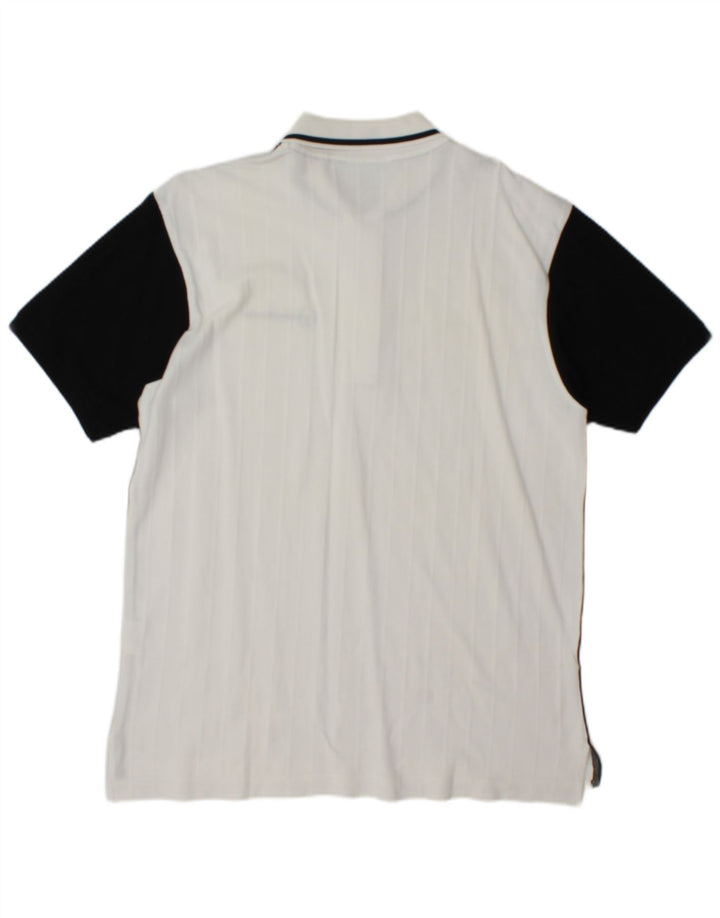 Tricou polo Sergio Tacchini pentru bărbați, bumbac color bloc alb mediu