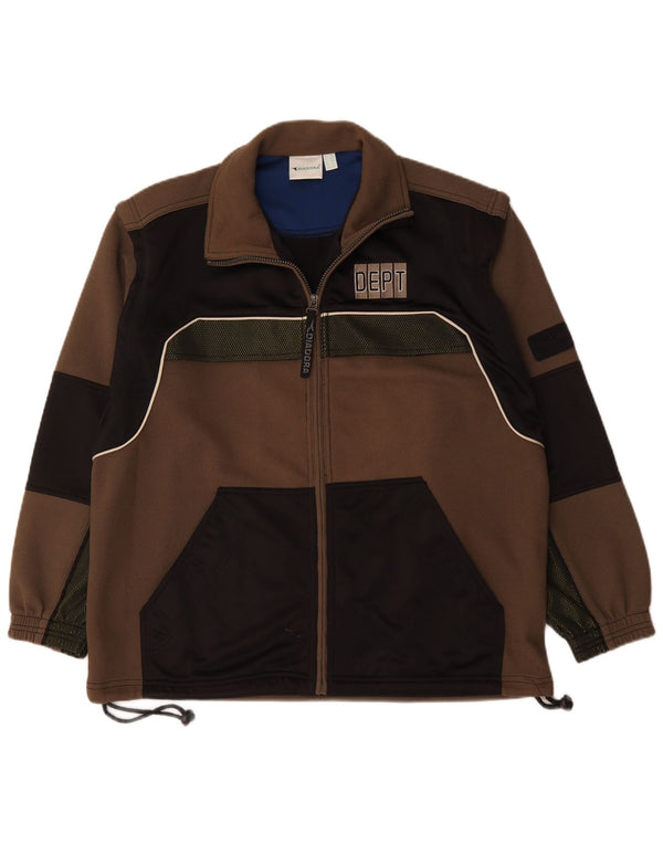 Diadora Mens Loose Fit Trening Top Jacket UK 38 Medium Brown Colorblock