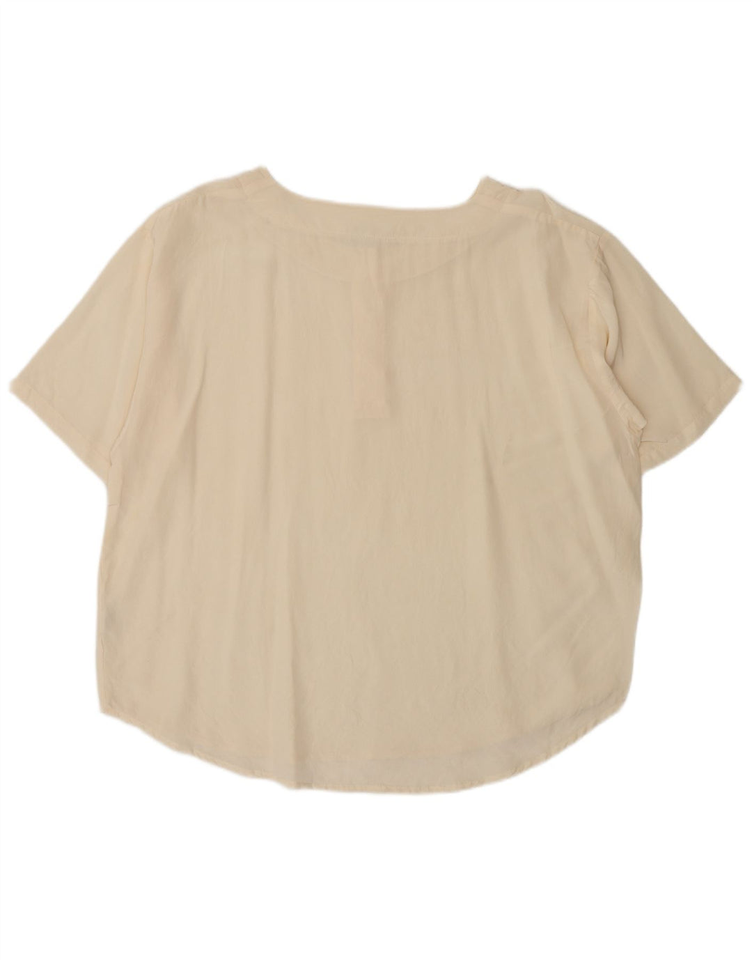 Bluză Vintage pentru femei UK 18 XL Bej Mătase