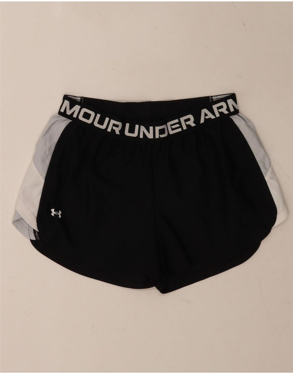 Pantaloni scurți sport grafic Under Armour pentru femei UK 12 Medium Black Colorblock